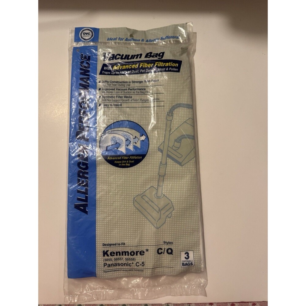 DVC  Performance Vacuum Bags Kenmore C/Q Panasonic C-5 3 Pack
